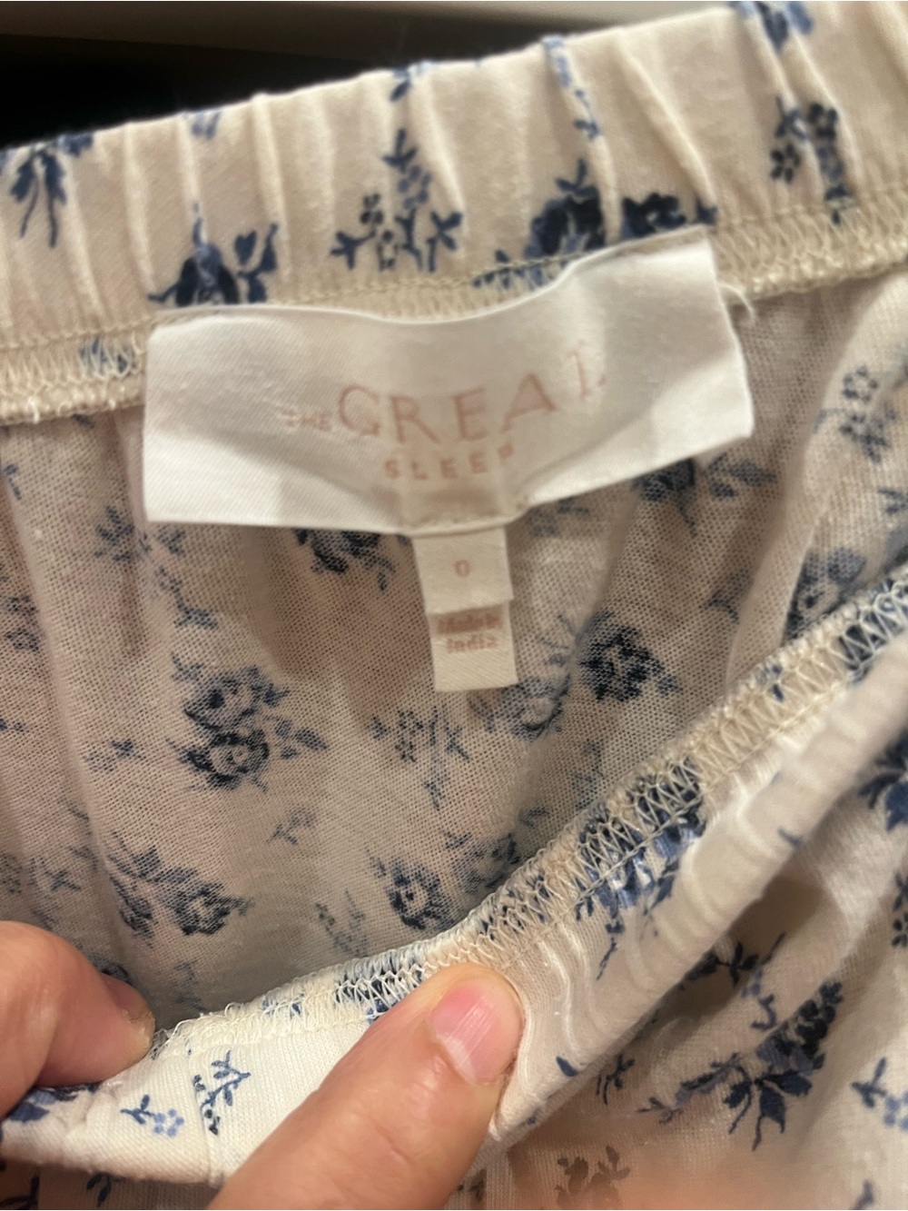THE GREAT. Floral Sleep Set in Cream and Blue - Picture 9 of 9